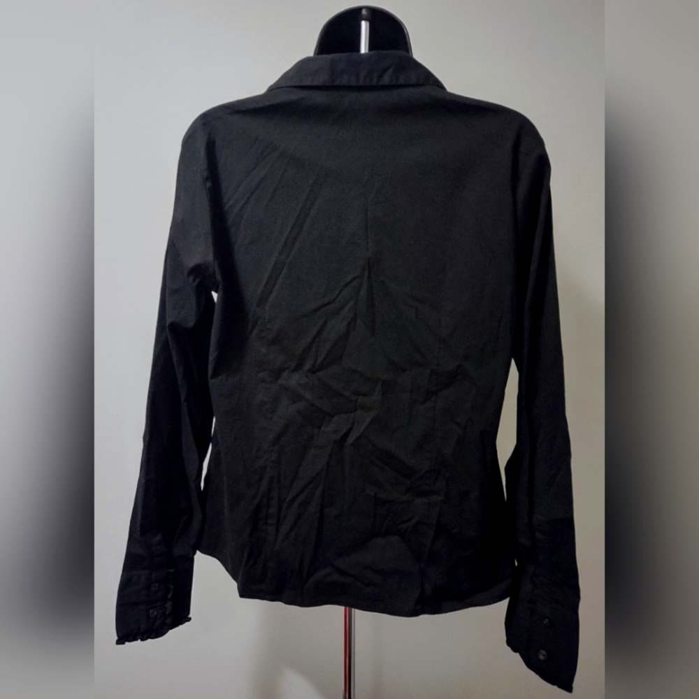 Apostrophe Stretch Button Down Long Sleeve Top, S… - image 2